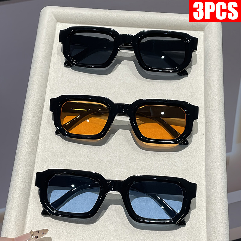 Women'S Fashion Eyeglass Frames - 2/3PCS Vintage Rectangle Frame Sunglasses for