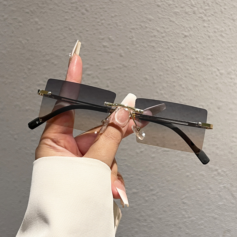 Women'S Fashion Eyewear - Fashion Rimless Rectangle Sunglasses Popular Women