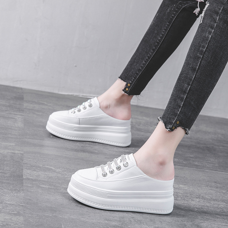 Women'S Fashion Gym Shoes - Fashion 8.5cm Genuine Leather Women Slipper