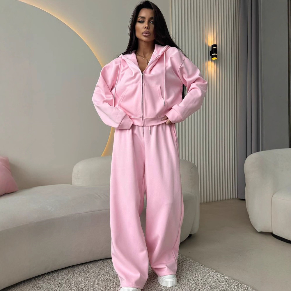 Hoodie Women Oversized - Women's 2 Piece Loungewear Set, Zip
