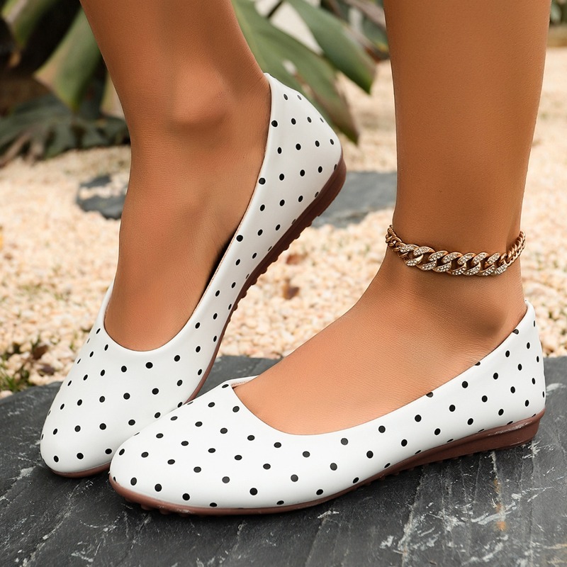 Ladies White Polka Dot Flats R - Women'S Fashion Shoes review and price