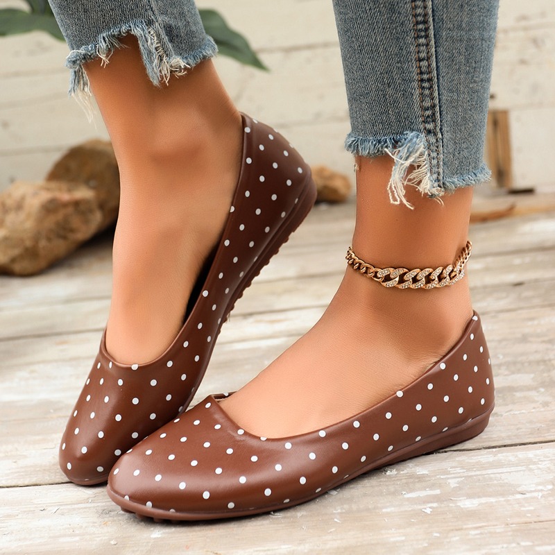 Ladies White Polka Dot Flats R - Women'S Fashion Shoes review and price