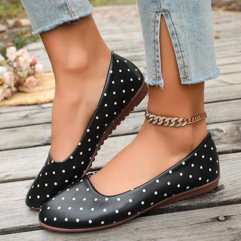 Ladies White Polka Dot Flats R - Women'S Fashion Shoes review and price