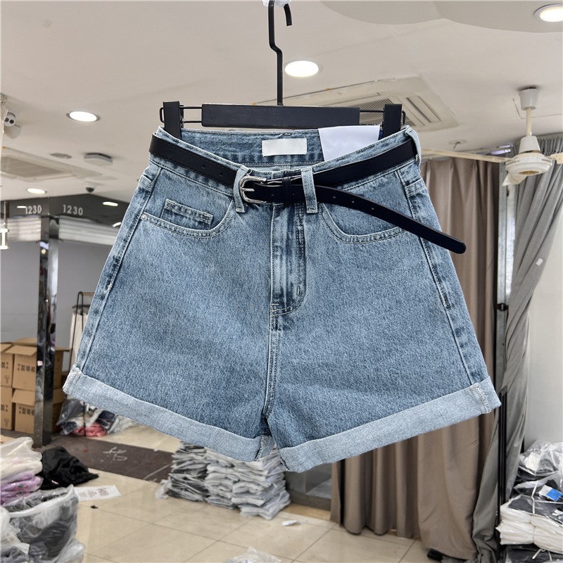 Women Summer Roll Hem Denim Sh - Denim Shorts Women review and price