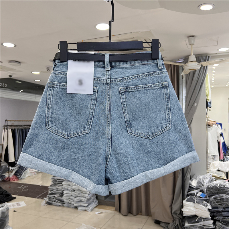 Women Summer Roll Hem Denim Sh - Denim Shorts Women review and price