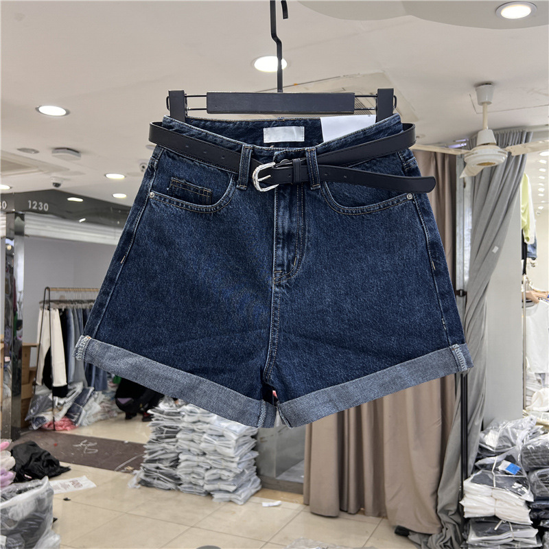 Women Summer Roll Hem Denim Sh - Denim Shorts Women review and price