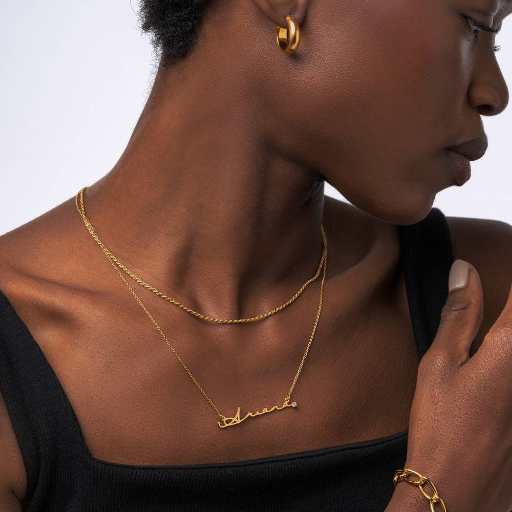 NAME NECKLACE WITH DIAMOND - G - Women Fashion Names review and price
