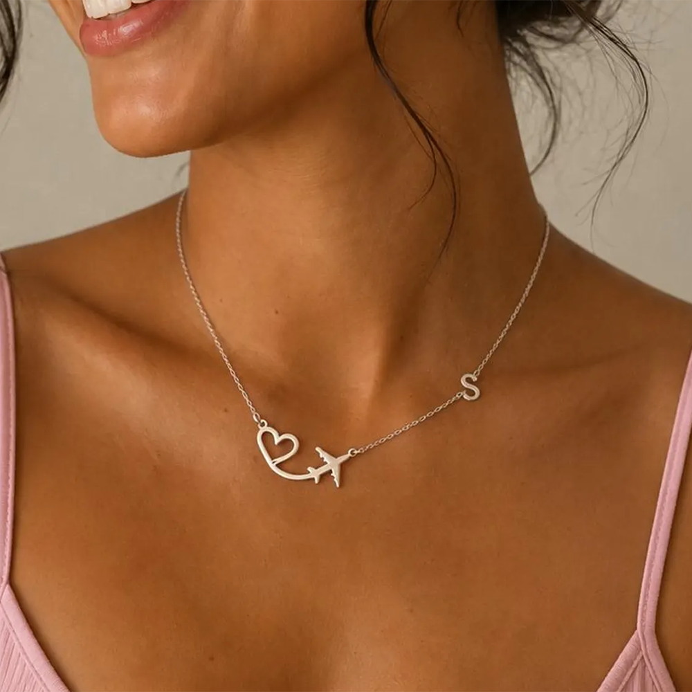 Personalized Heart Airplane In - Women Fashion Names review and price