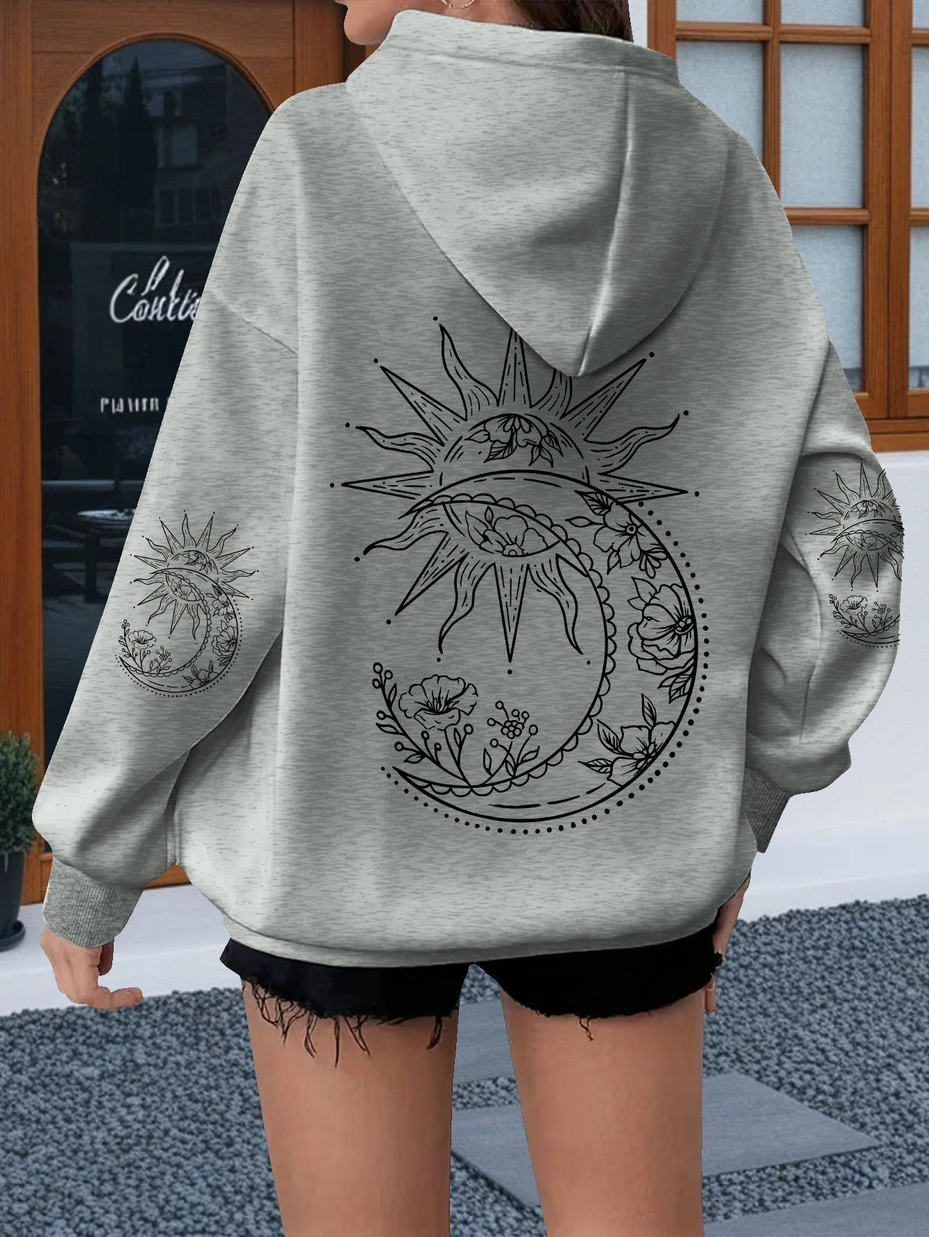 Women Flowers and The Sun Prin - Hoodie Women Oversized review and price