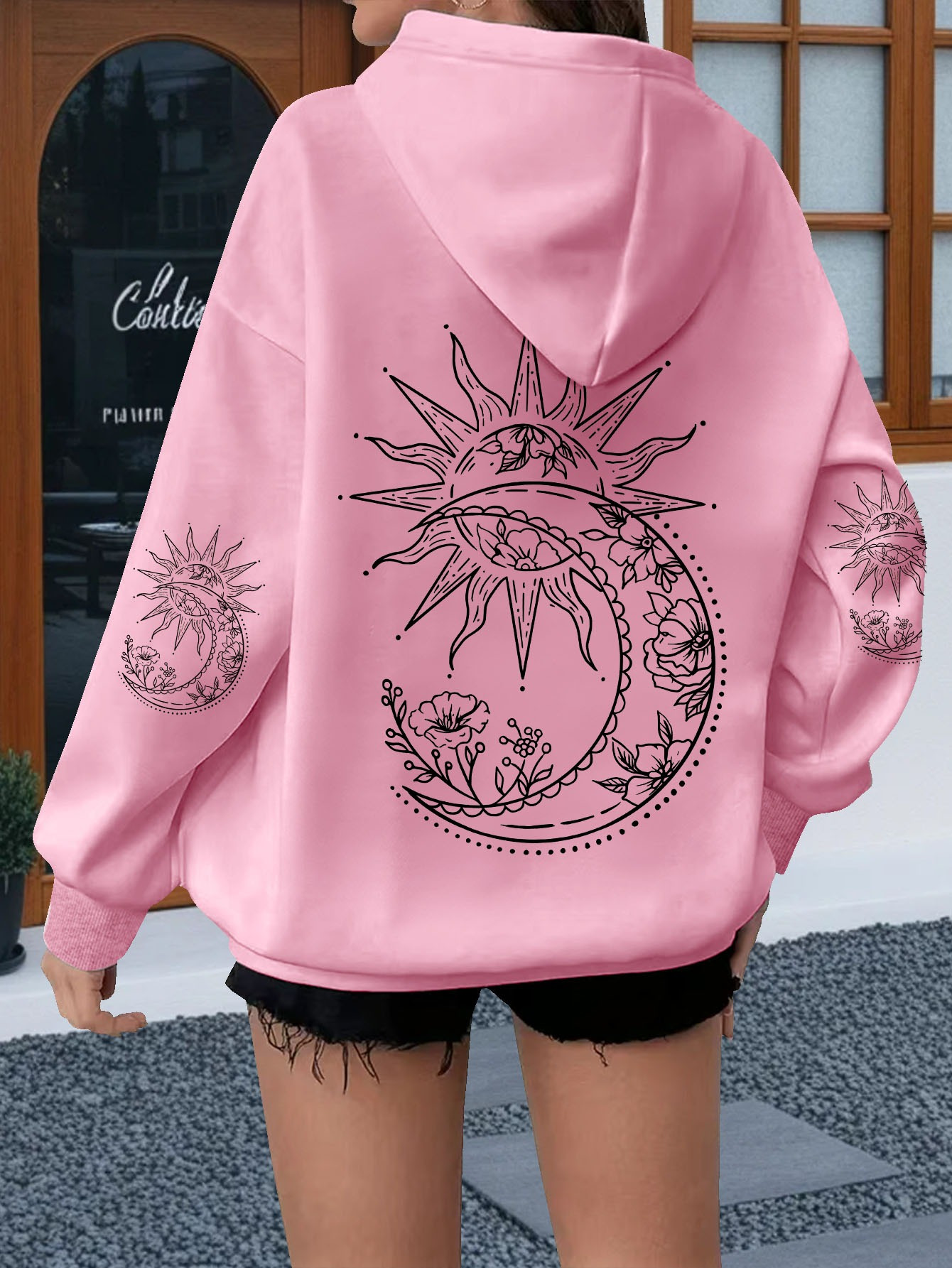 Women Flowers and The Sun Prin - Hoodie Women Oversized review and price