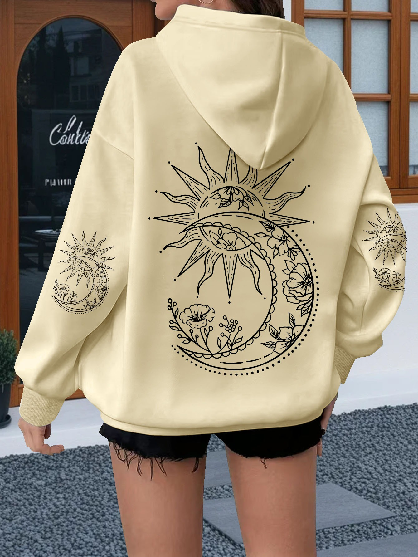 Women Flowers and The Sun Prin - Hoodie Women Oversized review and price