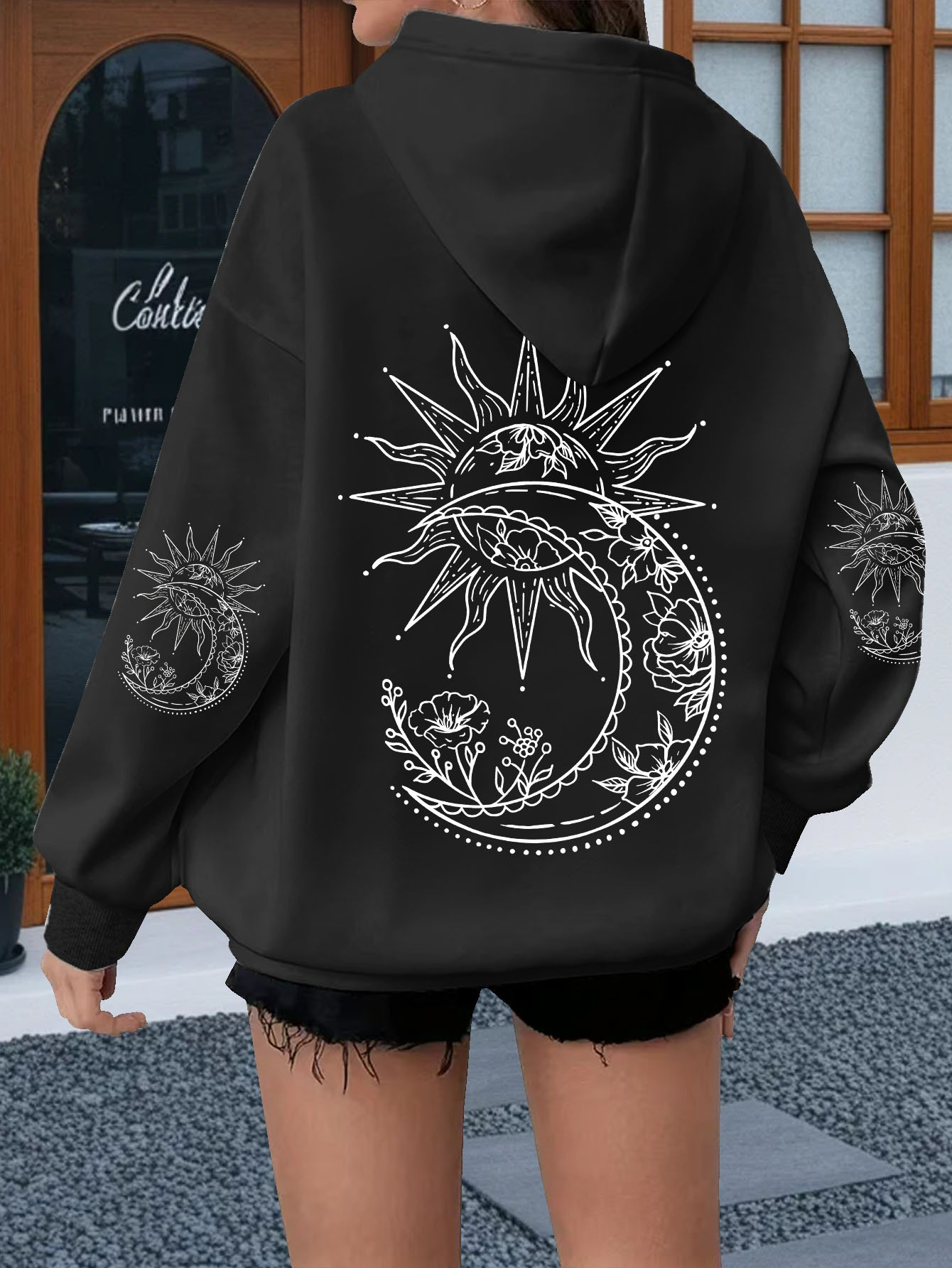 Women Flowers and The Sun Prin - Hoodie Women Oversized review and price