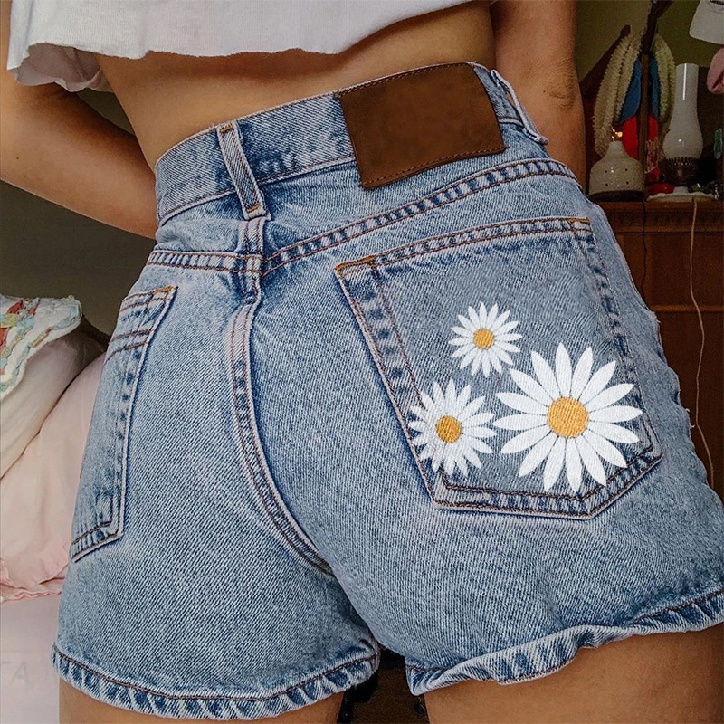 Women Vintage Multi Pocket Emb - Denim Shorts Women review and price