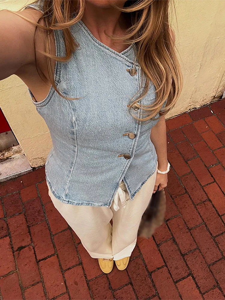 CPSYMYM Elegant Denim Vest Ski - Denim Shorts Women review and price