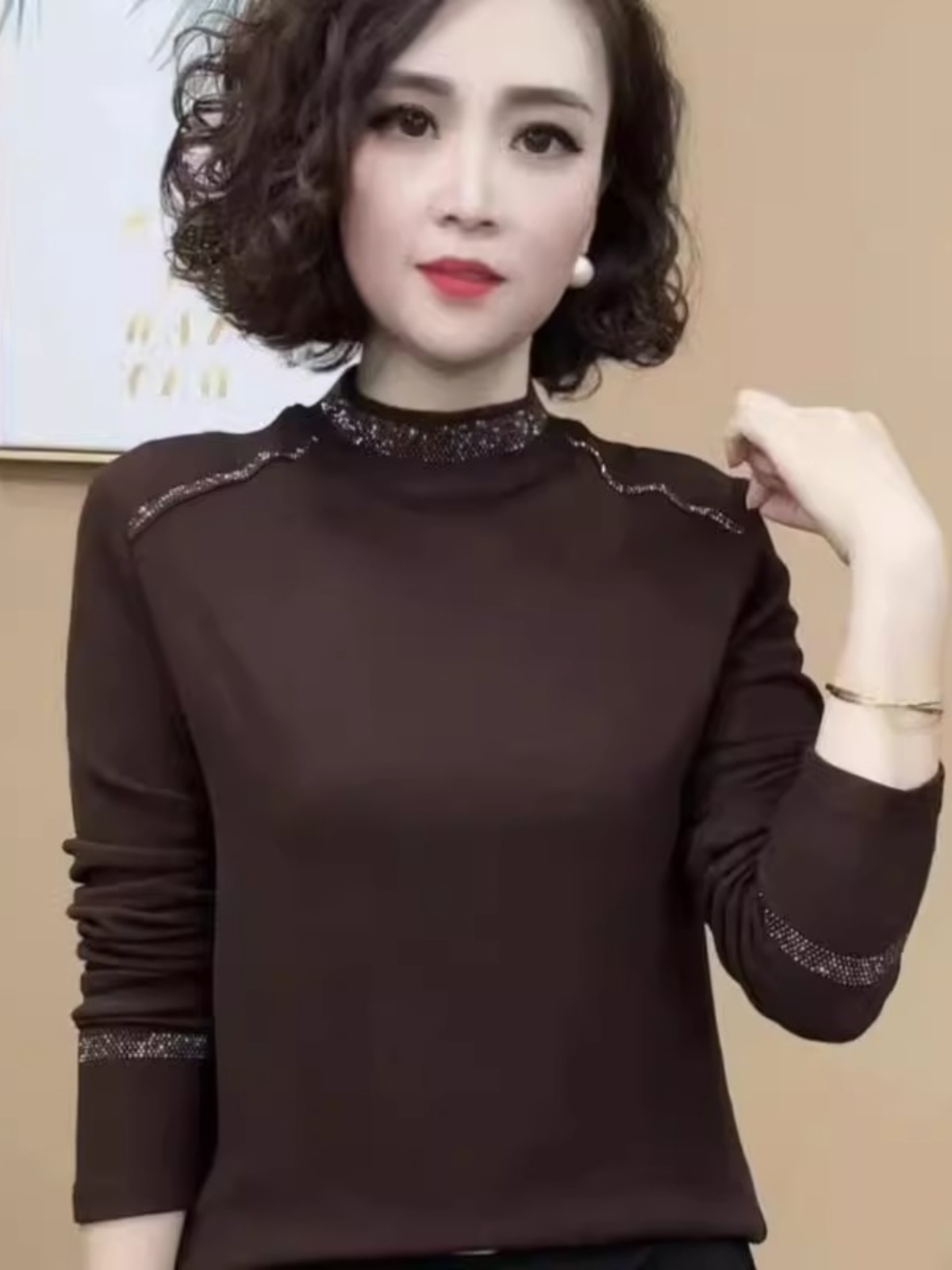 Fashionable Long Sleeve Half H - Women Fashion Over 40 review and price