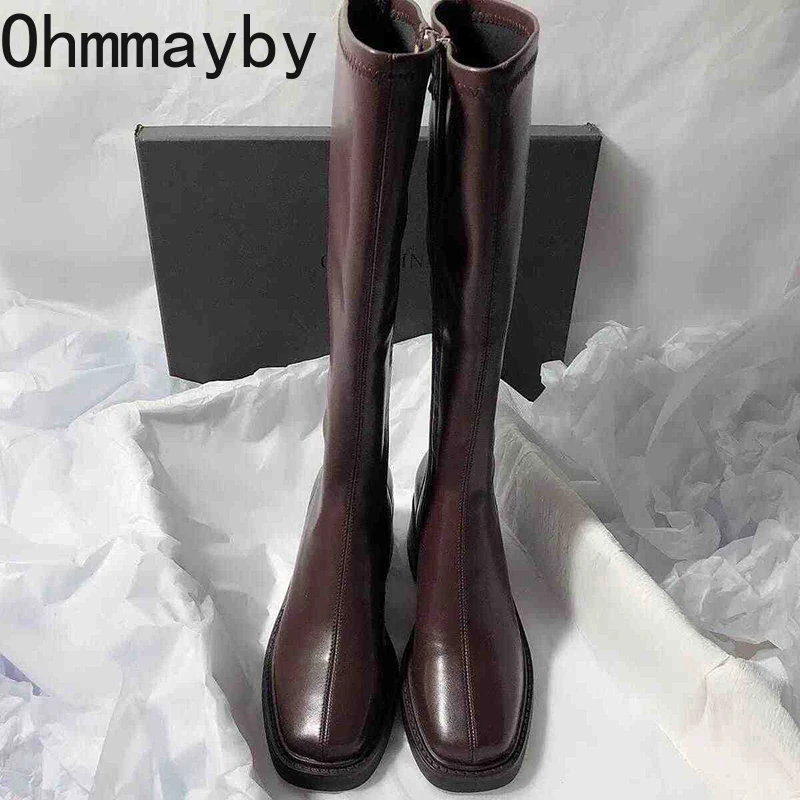 Vintage Thick Heel Women Knee  - Women Fashion Korean review and price