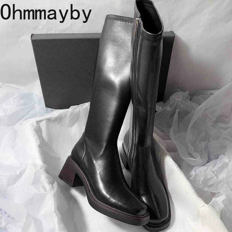 Vintage Thick Heel Women Knee  - Women Fashion Korean review and price