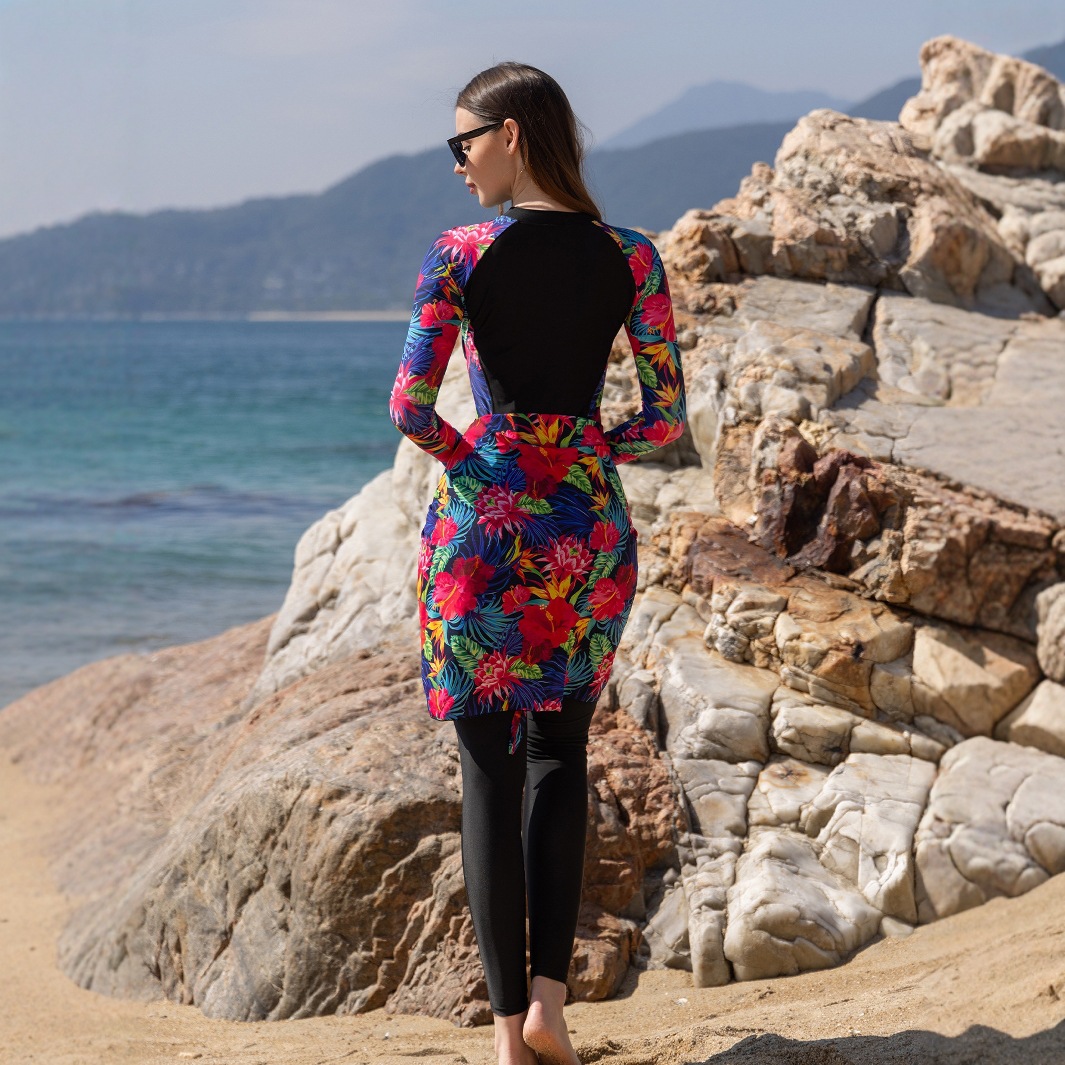 2‑Piece Burkini Modest Swimsui - Printed Wrap Skirt review and price