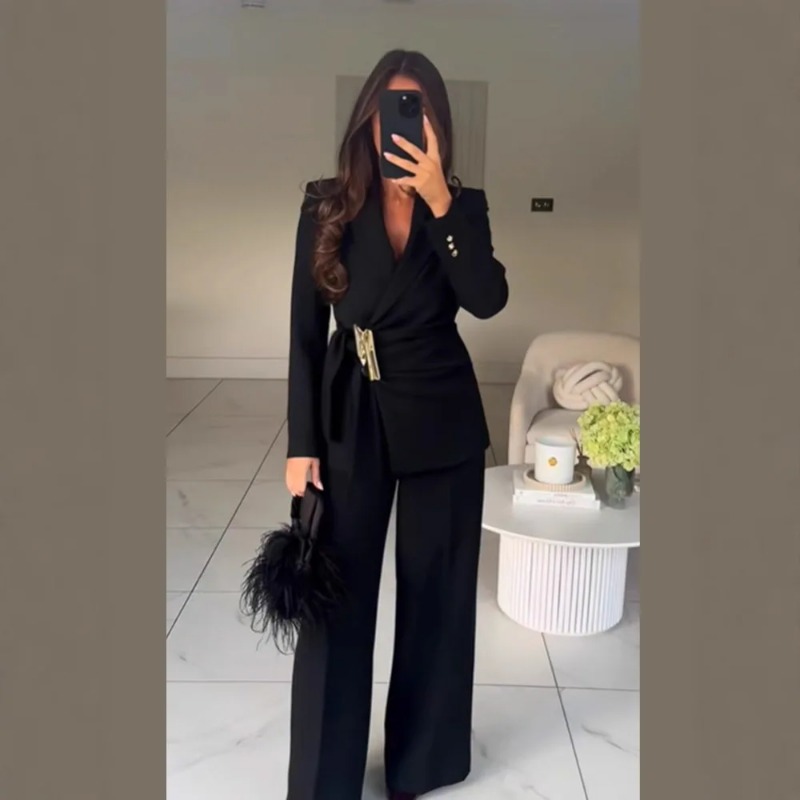 Women's Suit Pants Two-Piece S - Wide Leg Palazzo Pants review and price