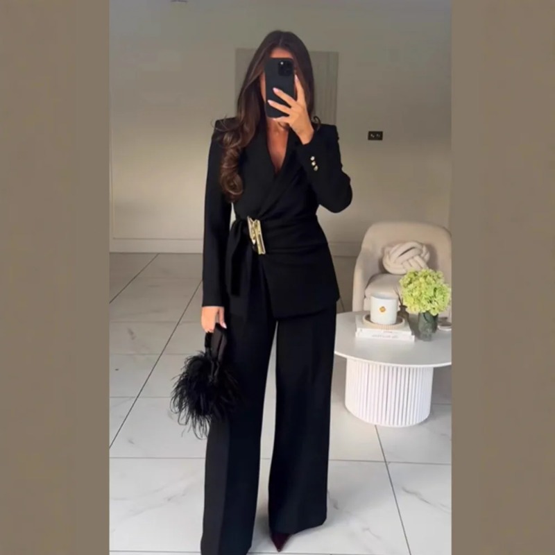 Women's Suit Pants Two-Piece S - Wide Leg Palazzo Pants review and price