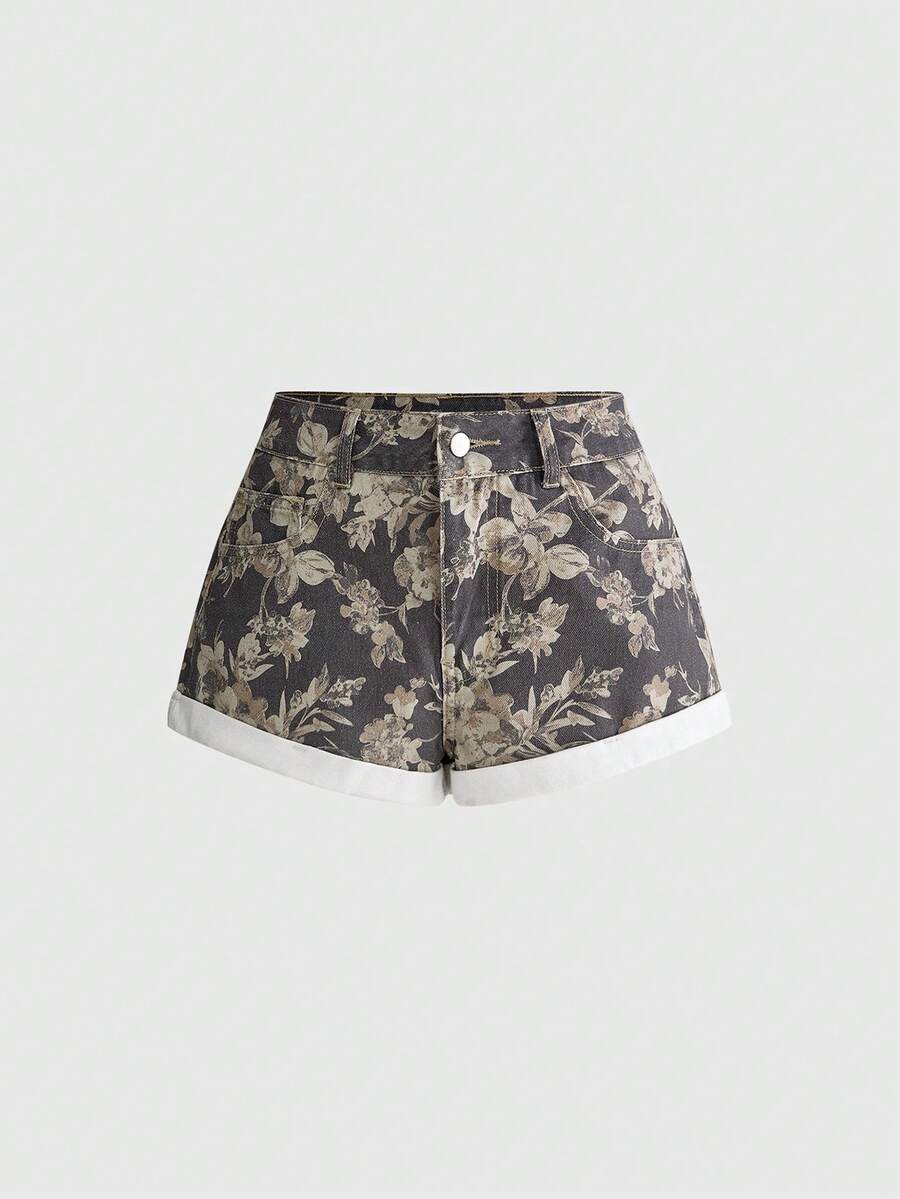 Women Denim Shorts With Floral - Denim Shorts Women review and price