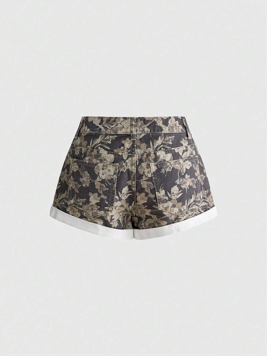 Women Denim Shorts With Floral - Denim Shorts Women review and price
