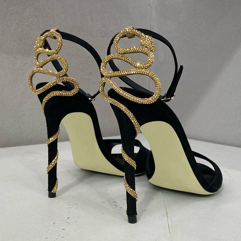 Snake Wrap Black Stilettos 202 - Women'S Fashion For Summer 2025 review and price