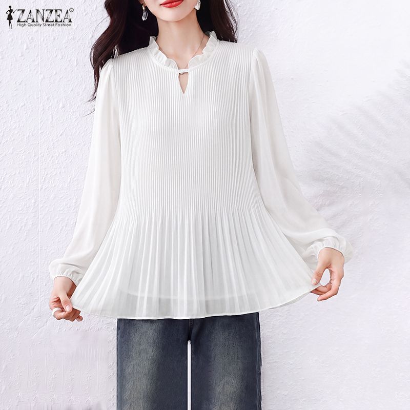 Women Blouse Spring Autumn Chi - Wrap Blouse Chiffon review and price