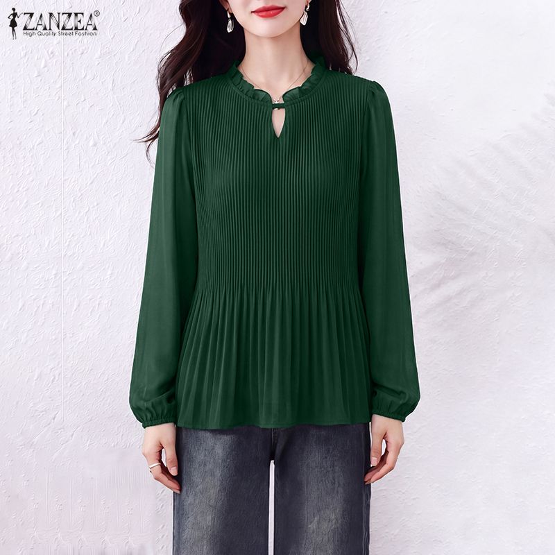Women Blouse Spring Autumn Chi - Wrap Blouse Chiffon review and price
