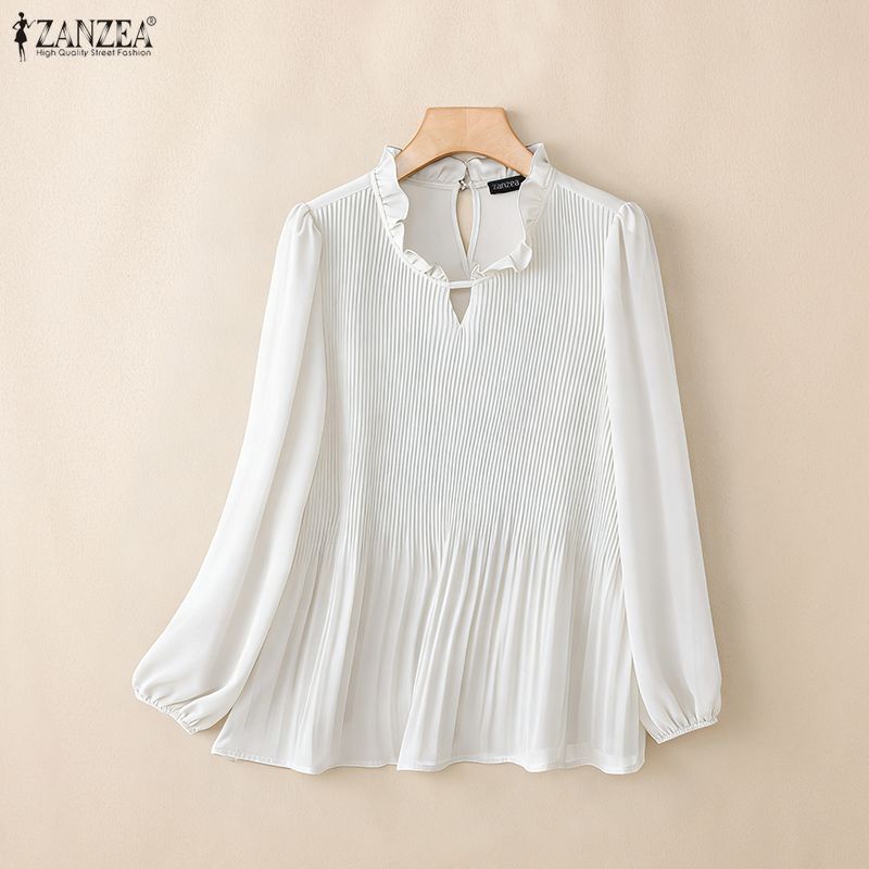 Women Blouse Spring Autumn Chi - Wrap Blouse Chiffon review and price