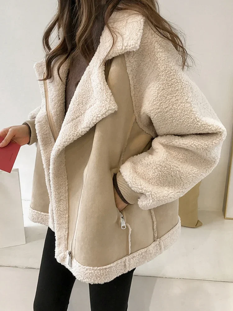 Women Loose Turn Down Collar C - Sherpa Coat Women review and price