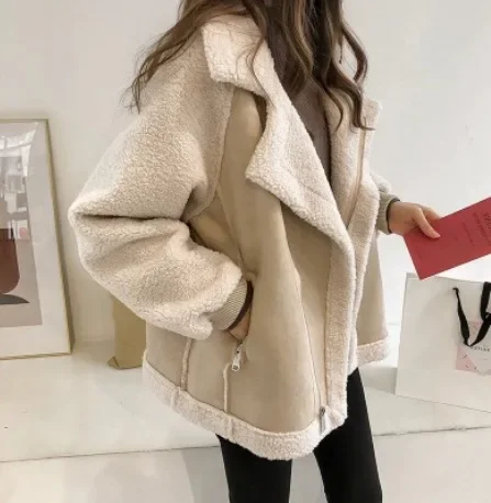 Women Loose Turn Down Collar C - Sherpa Coat Women review and price
