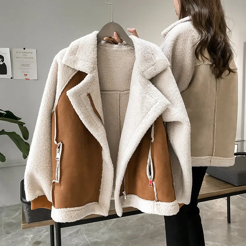 Women Loose Turn Down Collar C - Sherpa Coat Women review and price
