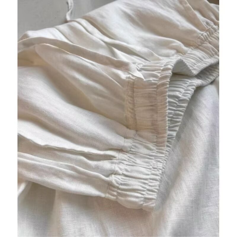 Korean White Cotton Linen Wide - Wide Leg Palazzo Pants review and price