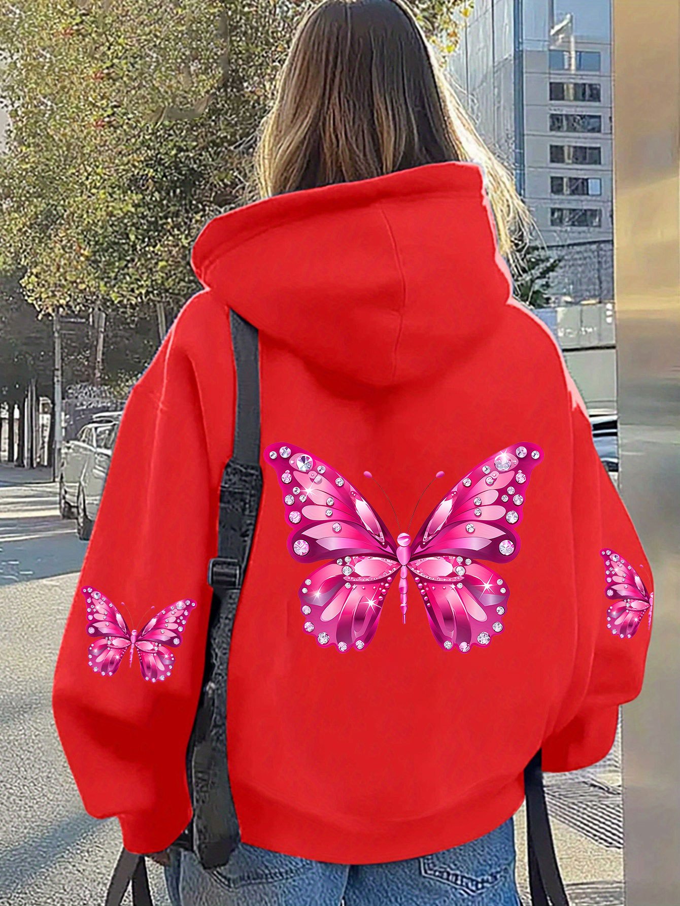 Women Butterfly Print Hoodie U - Hoodie Women Oversized review and price