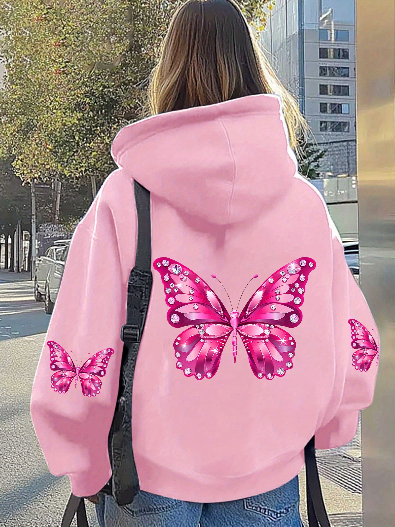 Women Butterfly Print Hoodie U - Hoodie Women Oversized review and price