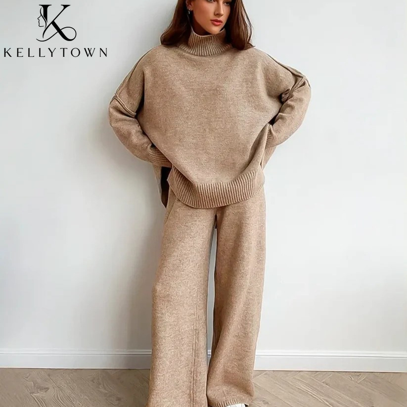 2026 Autumn Winter Knitted Pan - Wide Leg Palazzo Pants review and price
