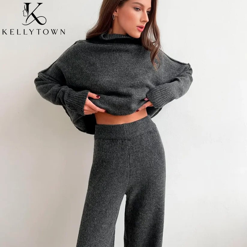 2026 Autumn Winter Knitted Pan - Wide Leg Palazzo Pants review and price