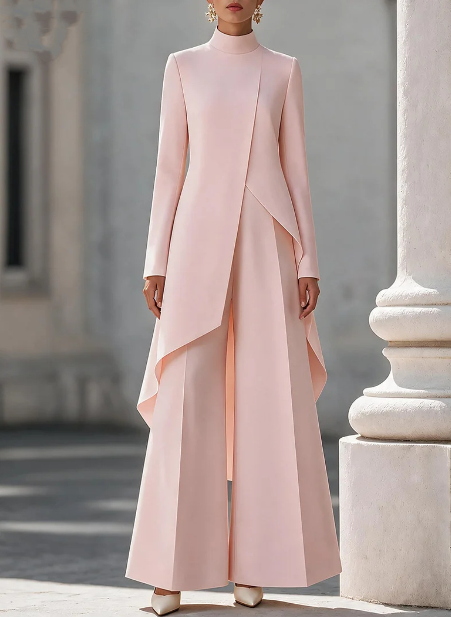 Women Two Piece Outfit Mock Ne - Wide Leg Palazzo Pants review and price