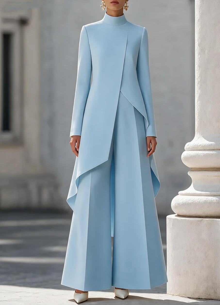 Women Two Piece Outfit Mock Ne - Wide Leg Palazzo Pants review and price