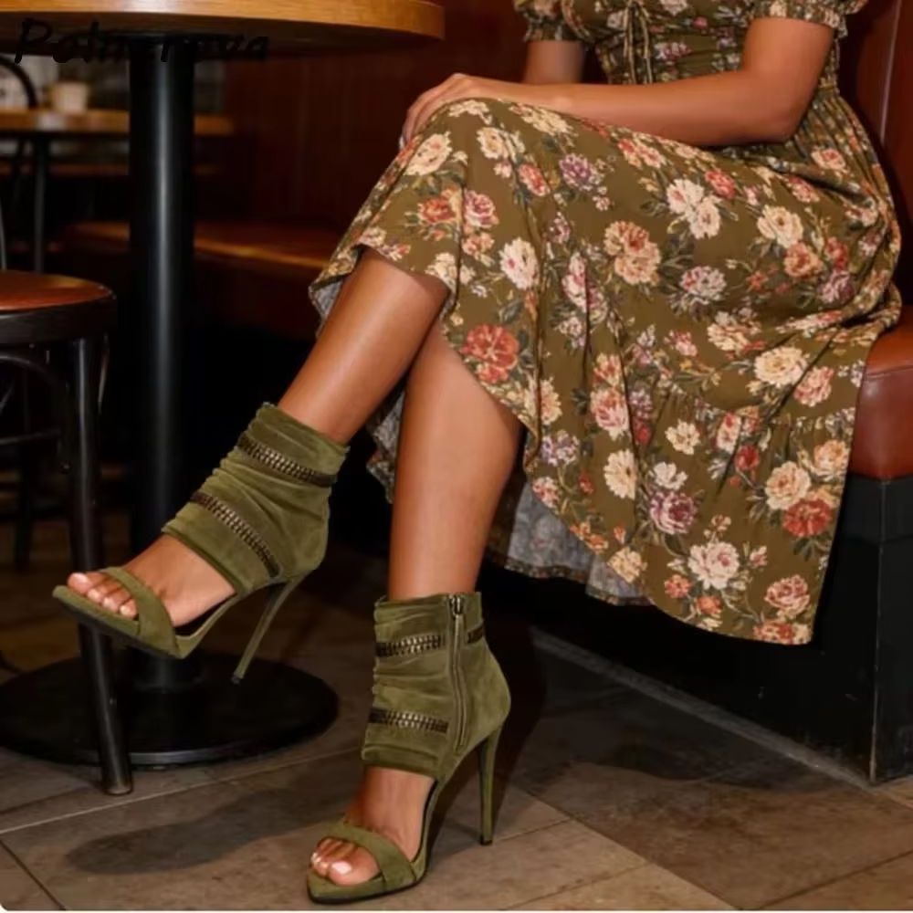 Slouchy Zipper Detail Sandals  - Women'S Fashion Boots review and price