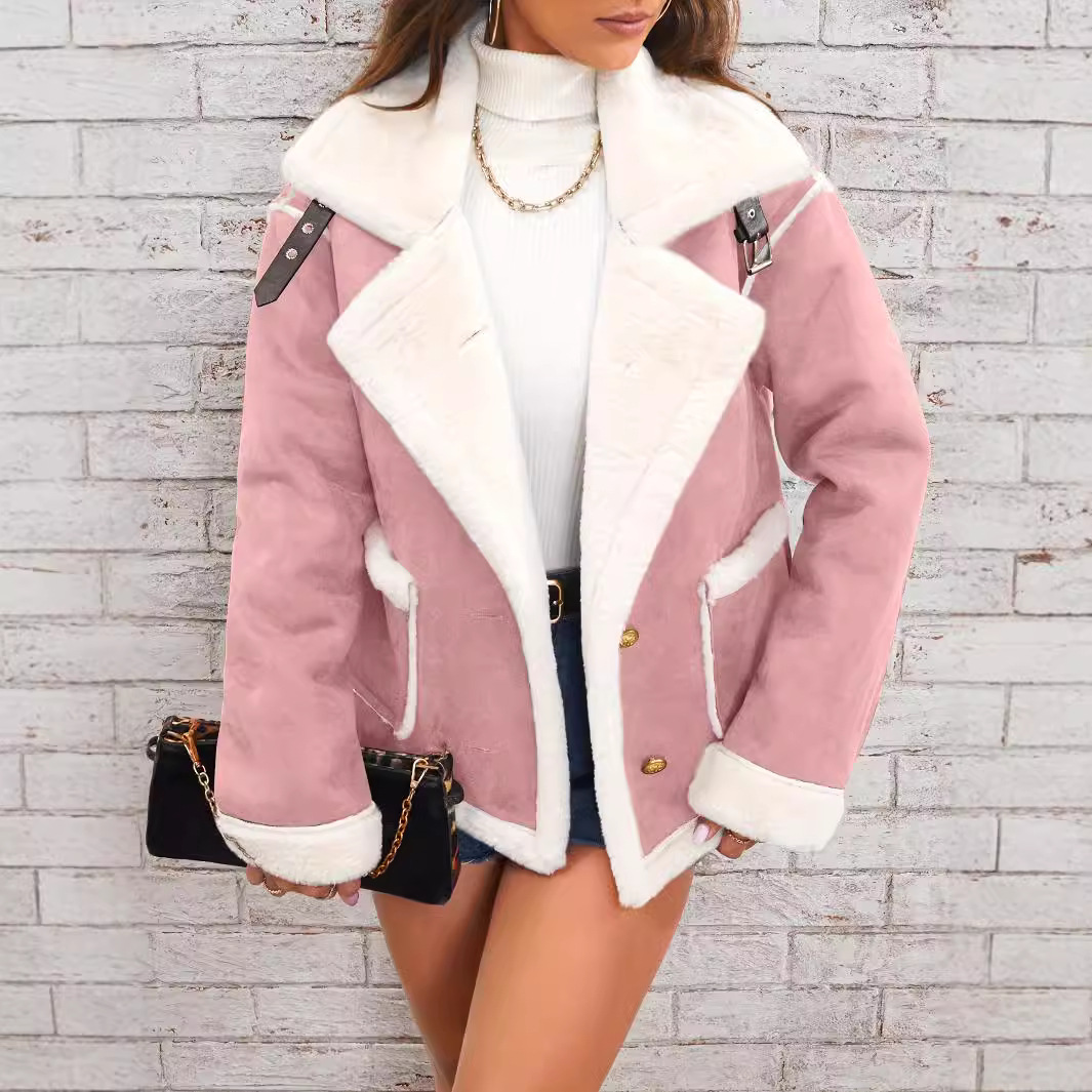Women Shearling Jacket Casual  - Sherpa Coat Women review and price