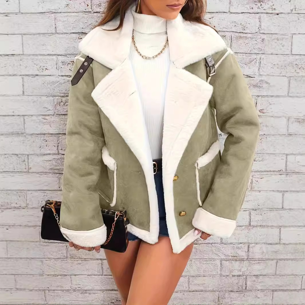 Women Shearling Jacket Casual  - Sherpa Coat Women review and price