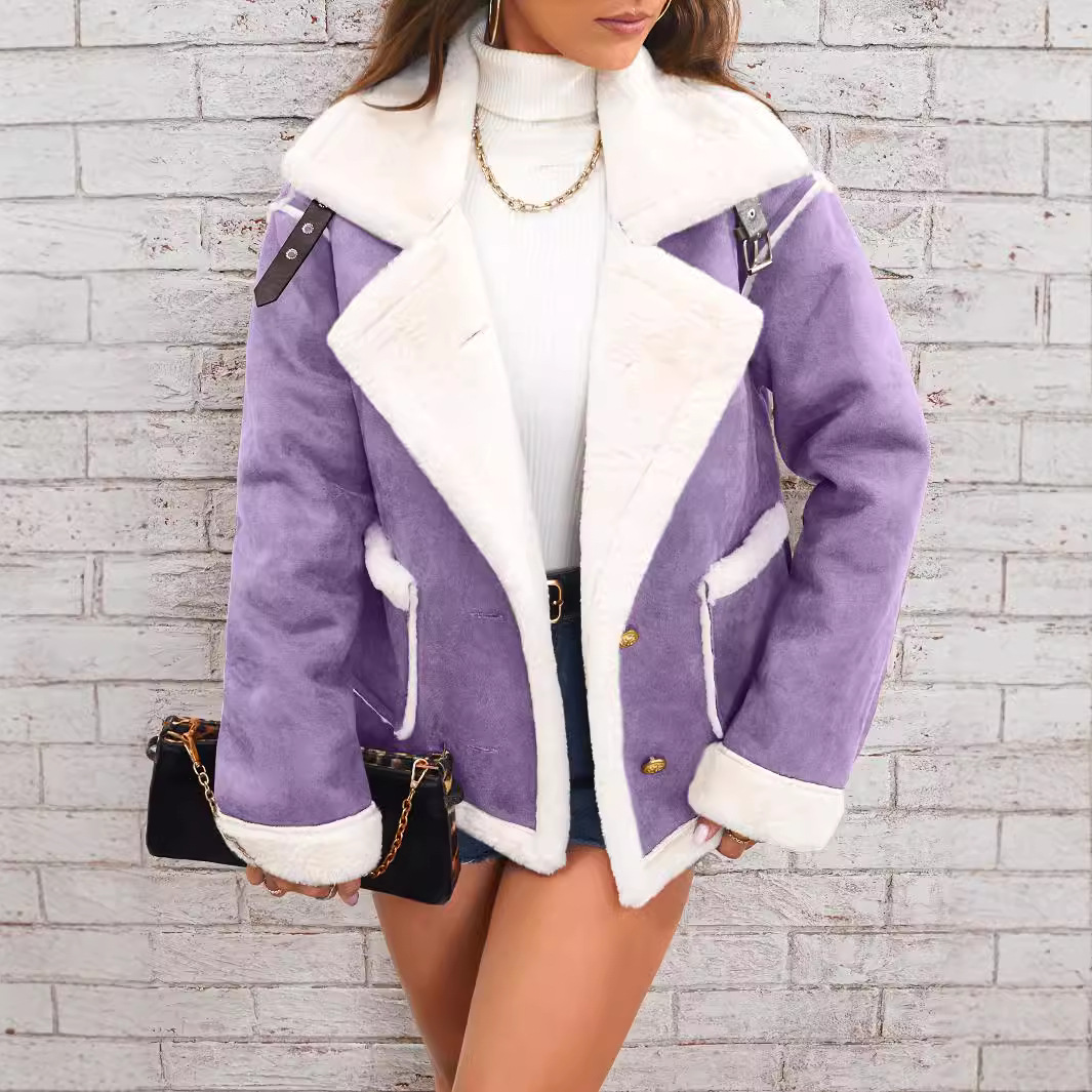 Women Shearling Jacket Casual  - Sherpa Coat Women review and price