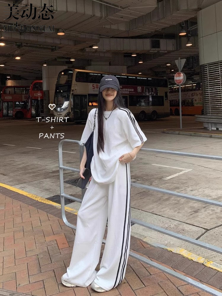 Spring/Summer Loose Casual Set - Wide Leg Palazzo Pants review and price