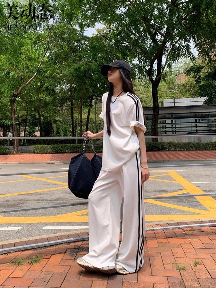 Spring/Summer Loose Casual Set - Wide Leg Palazzo Pants review and price