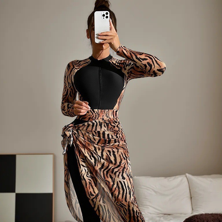 2026 Modest Muslim Burkini 2‑P - Printed Wrap Skirt review and price