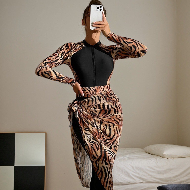 2026 Modest Muslim Burkini 2‑P - Printed Wrap Skirt review and price