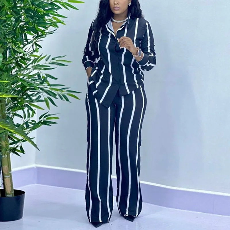 African Fashion Stripe Two Pie - Wide Leg Palazzo Pants review and price