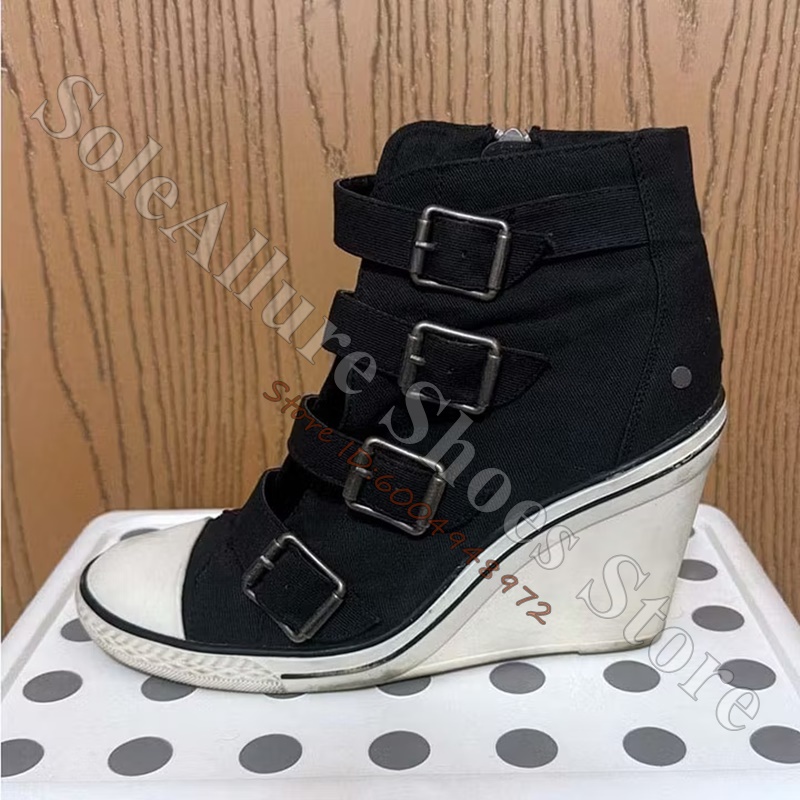 Grey Multi Buckle High Top Wed - Women'S Fashion Hats review and price
